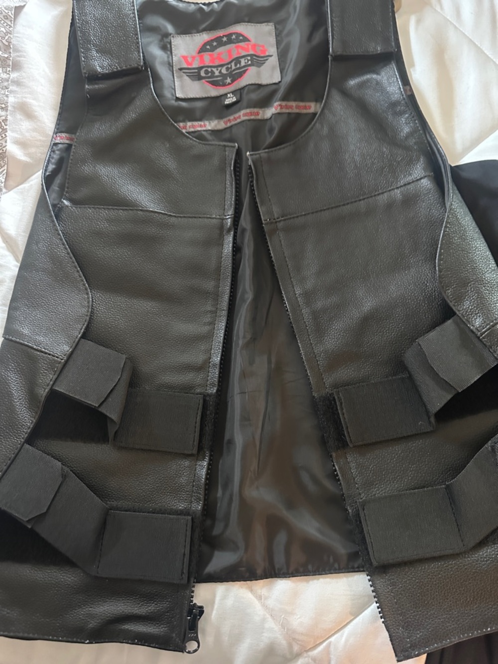 Viking Cycle Men's Black Leather Motorcycle Vest